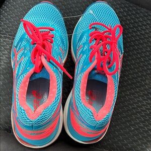 Asics Turquoise and Coral Athletic Sneakers